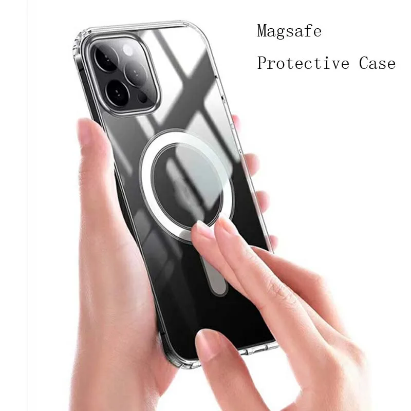 

X-LEVE Mgnetic Case For iphone 12 12mini 12pro 12promax Magsafe Charger Protective Case Wireless Charger Transparent Case KS1015