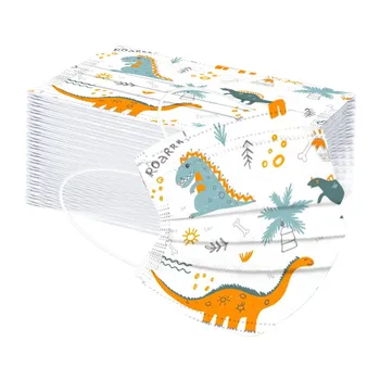 

50Pcs Cartoon Kids Disposable Mask 3 Layer Child Filter Hygiene Thicken Children's Face Mouth Mask Earloop Fast Delievry New