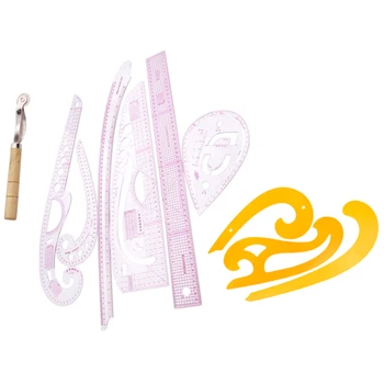 

8Pcs Plastic Curve Measure Pattern Grading Rulers Stick Pattern Design Dressmaking Tailor Sewing Ruler Supplies