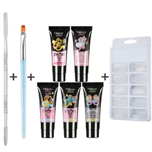 Профессиональный набор из полигеля, клей, глянцевый маникюр, сделай сам, замочить от художественного стального толчка, быстросохнущий, для наращивания ногтей, УФ, для строительства, долговечный