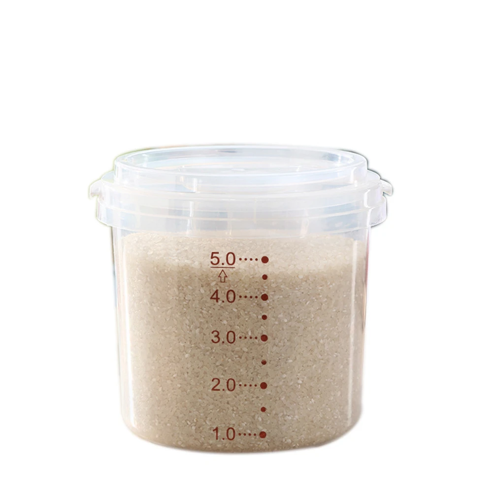 With Lid Storage Kitchen Supplies Rice Box Graduated Moth-proof Bean Cereal Handled Moisture-proof Food Container