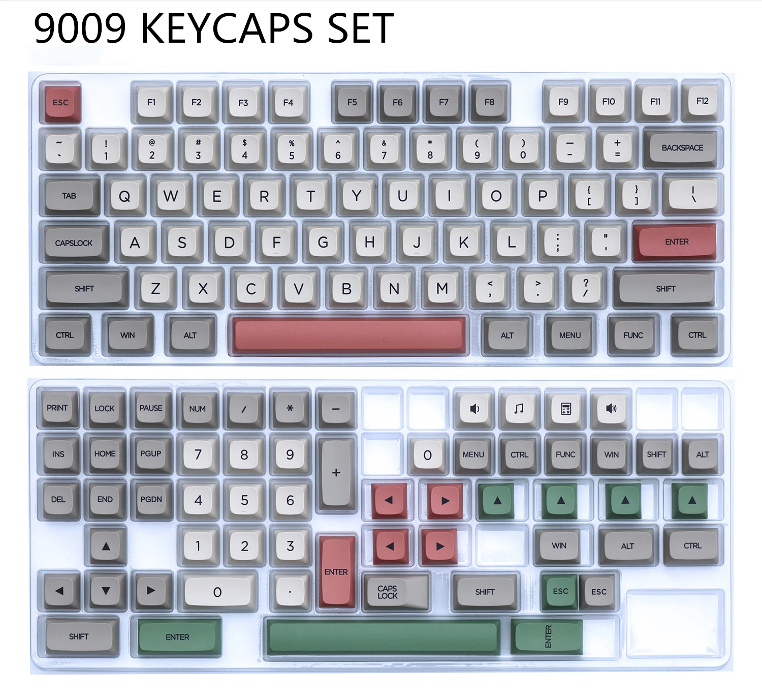 Conjunto de Granito e 9009 Pbt Tintura Subbed Tampões Chaves para mx Switch Teclado Mecânico Xda Perfil Retro Cinza Branco Keycap 1.5 mm 1 - Imagem 2