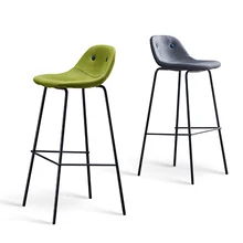 Modern Wrought Iron High Bar Stool Restaurant Suitable for Dining Chair Restaurant Cafe Bar Tea Shop Dessert Shop Fabric Chair