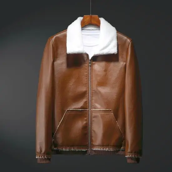 2018 Casual Leather Jacket Men Autumn Winter Casual Mens Jackets Solid Outdoors Fashion Gentlemen PU Plus Size 8XL