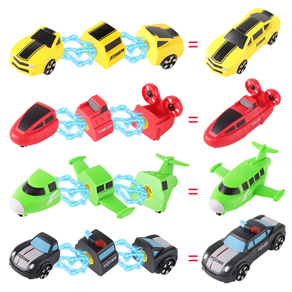 Магнитный игровой автомобиль робот детская игрушка модели самолетов для