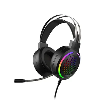 

Lightweight Gaming Headset Surround Sound USB Wired RGB Light Game Headphones With Microphone For Tablet Desktop PC