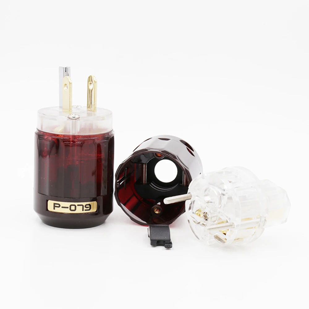 Пара P-079 C-079IEC 24k позолоченный/родированный штекер питания, Hifi DIY US AC Разъем питания+ IEC разъем питания