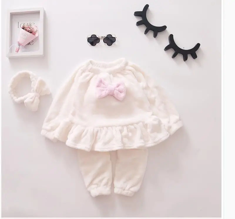 Girl's home wear coral velvet suit