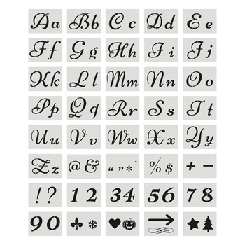

40pcs Set English Letter Stencils for Painting Mould Alphabet Signs Calligraphy Font Upper Lowercase Letters Reusable HF