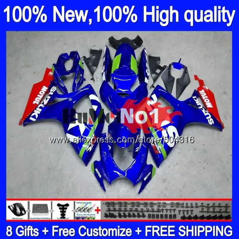 Корпус для SUZUKI GSX R600 GSX-R750 GSXR 600 750 CC 06 07 2006 2007 16MC. 91 синий GSXR-600 K6 GSXR600 GSXR750 06 07 обтекатель