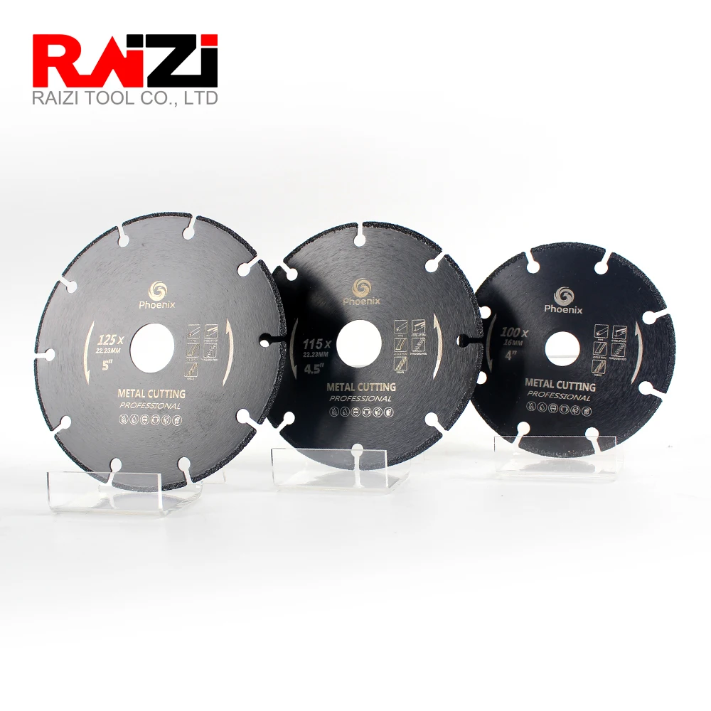 Raizi 4, 4,5, 5 дюймов металлический режущий диск для угловой шлифовальной машины, абразивный алмазный пильный диск для стали, листового металла, нержавеющей стали