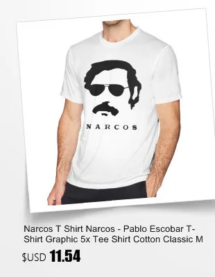 Narcos футболка с мультяшным принтом Narcos футболка хлопок плюс размер футболка Повседневная мужская забавная графическая футболка с коротким рукавом