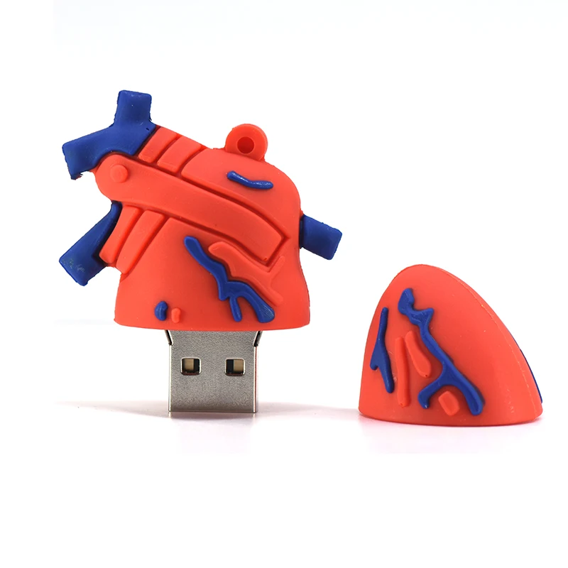 Usb флеш-накопитель с сердцем для человеческих органов, 4 ГБ, 8 ГБ, 16 ГБ, 32 ГБ, 64 ГБ, 128 ГБ, 256 ГБ, мультяшная карта памяти, флешка