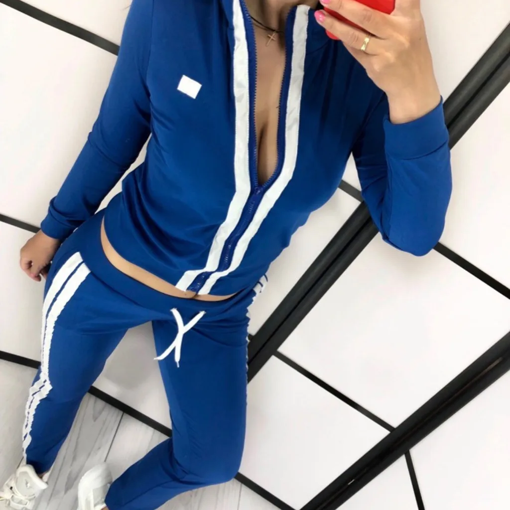 Спортивные костюмы для женщин спортивный костюм женская модная однотонная