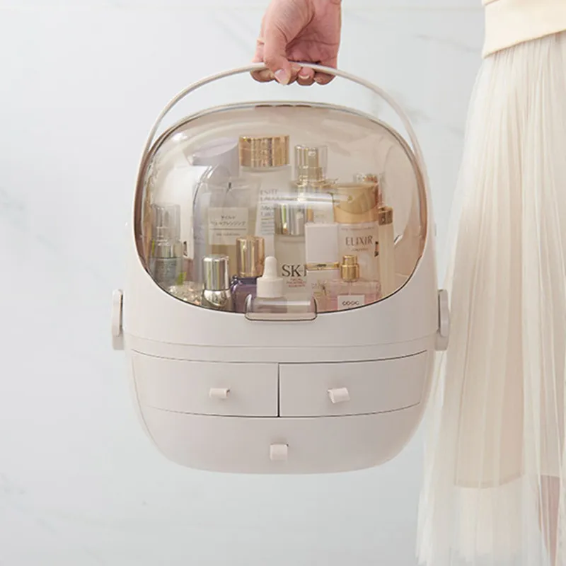 

Waterproof Cosmetic Storage Box Drawer Type Portable Transparent Desktop Skin Care Product Storage Dustproof Makeup Organizer