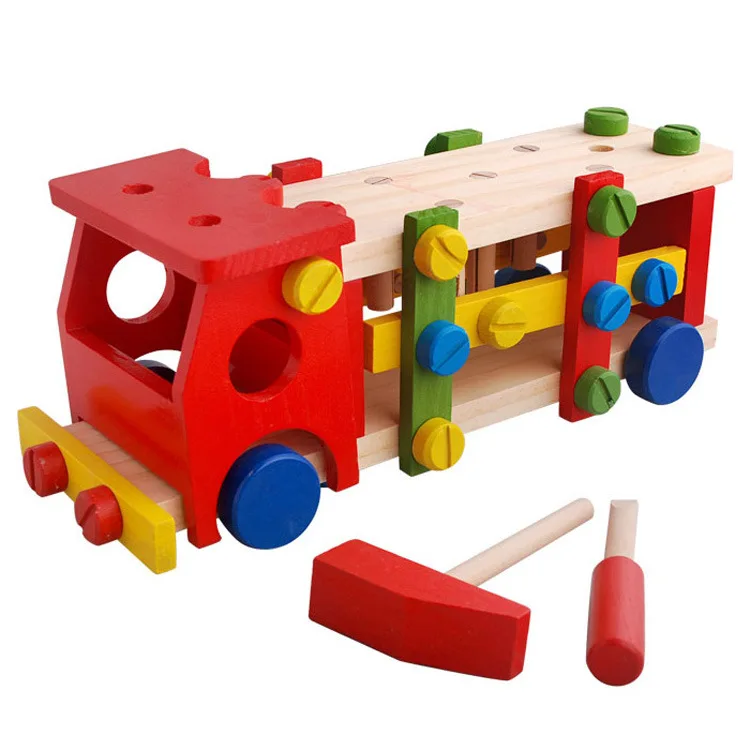 

Wooden Educational Knock Pile Screw Dismountable Car Nut Disassembly Toy Multi-functional Assembled Combination Car Building Blo