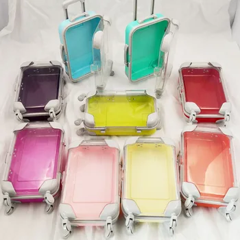

10pcs Mini Eyelash Luggage Two Pairs of Mini Trolley Box Eyelash Packing Box Luggage False Eyelash Packing Box