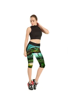 

2018 New Spring Leggings White Waist Leaf Printed Leggings High Waist Long Pants Sexy Casual Pants Drop Shipping