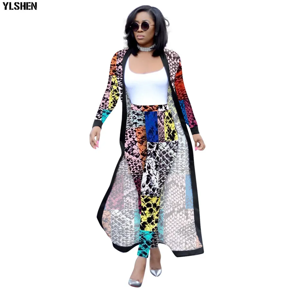 Print African Dresses for Women 2 Piece Set Dashiki Plus Size African Clothes Africa Clothing Pants Suit Bazin Robe Africaine 28