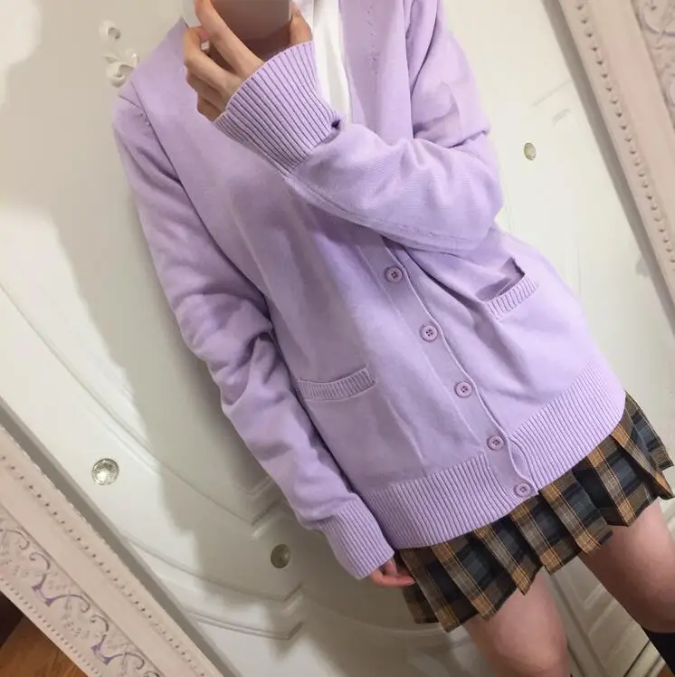 Японский JK старшеклассница женский матросский костюм униформа косплей свитер любовь живой свитер химико Тога свитер JKA3 - Цвет: PURPLE