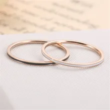 

1mm Stainless Steel Enamel Ring For Woman Big Brand Not Change Color Male thin Ring Female
