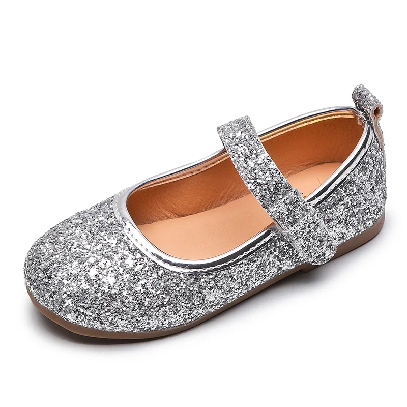 silver flat shoes for girls