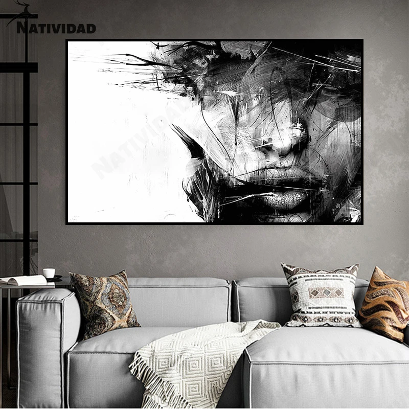 Black White Aesthetic Room Decor | Posters Living Room Black White -  Abstract Black - Aliexpress