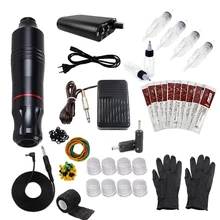 Набор для татуировки, роторная машинка, ручка, стильный набор, ЖК-дисплей, педаль питания, тату,, Перманентный макияж, машина, ассортимент