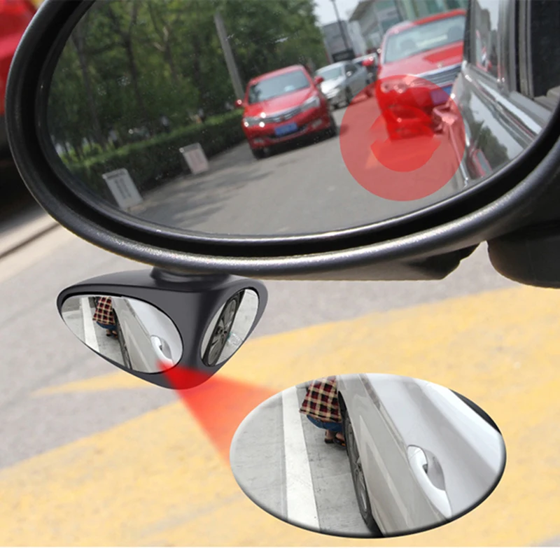 

1 Piece Car Blind Spot Mirror 360 Degree Convex Rotatable 2 Side Automibile Exterior Rear View Parking Mirror Safety Accessories