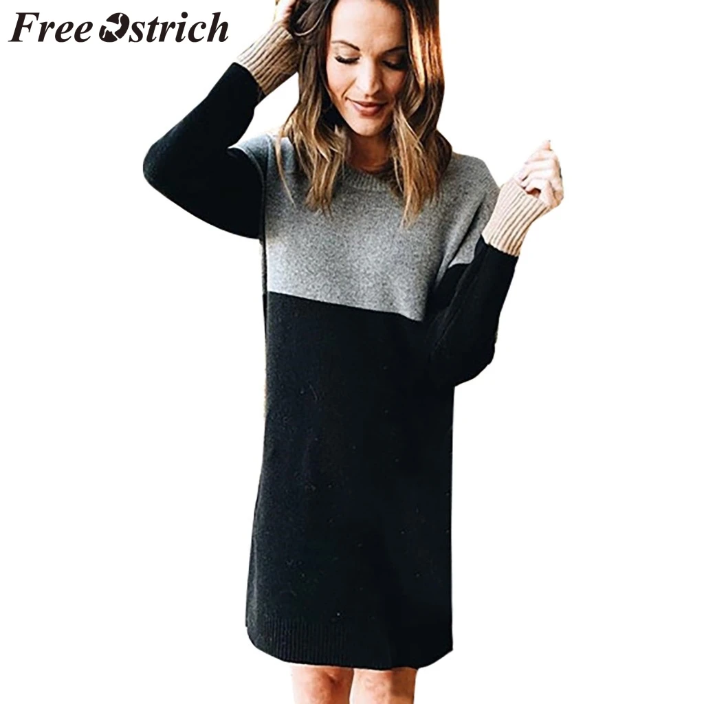

FREE OSTRICH Sweater Women Loose Large Size O-neck Pullover Long Sleeve Noble Autumn And Winter Sweaters Women Invierno 2019