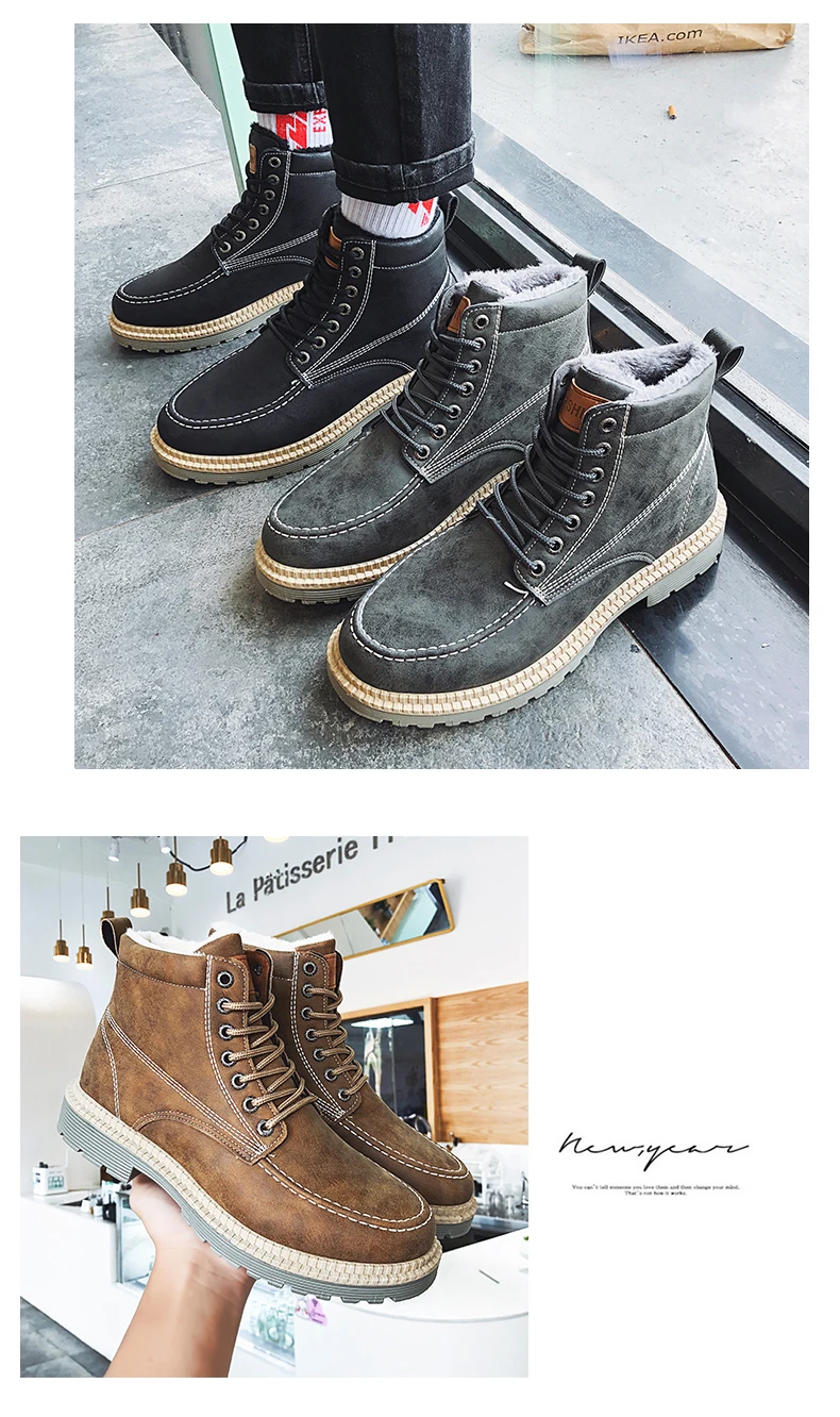 AODLEE/мужские ботинки; плюшевые теплые модные мужские зимние ботинки «Челси»; Высокая Повседневная обувь; мужская кожаная обувь; botas hombre