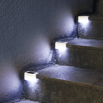 

4pcs LED Solar Path Stair Lights IP65 Waterproof Outdoor Garden Yard Fence Wall Lawn Landscape Lamp Staircase Night Light