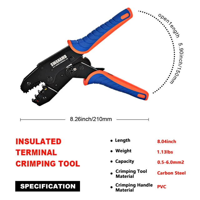 Yangoutool Battery Cable Lug Crimping Tool 1/0,1,2,4,6,8 Awg Gauge Heacy  Duty Wire Copper Aluminum Ring Terminal Crimper For Electricians Vehicle  Car Repair - Amazon.com