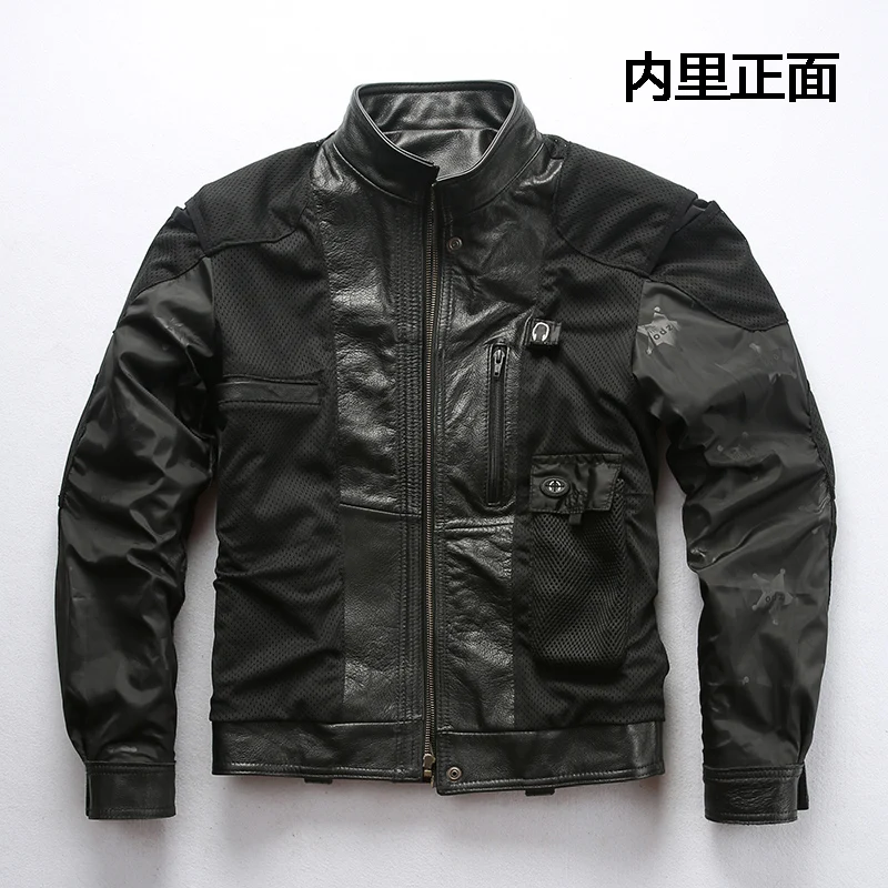 Blog 98110 men's high quality cow leather outwear mens cowhide genuine leather vintage rider jacket