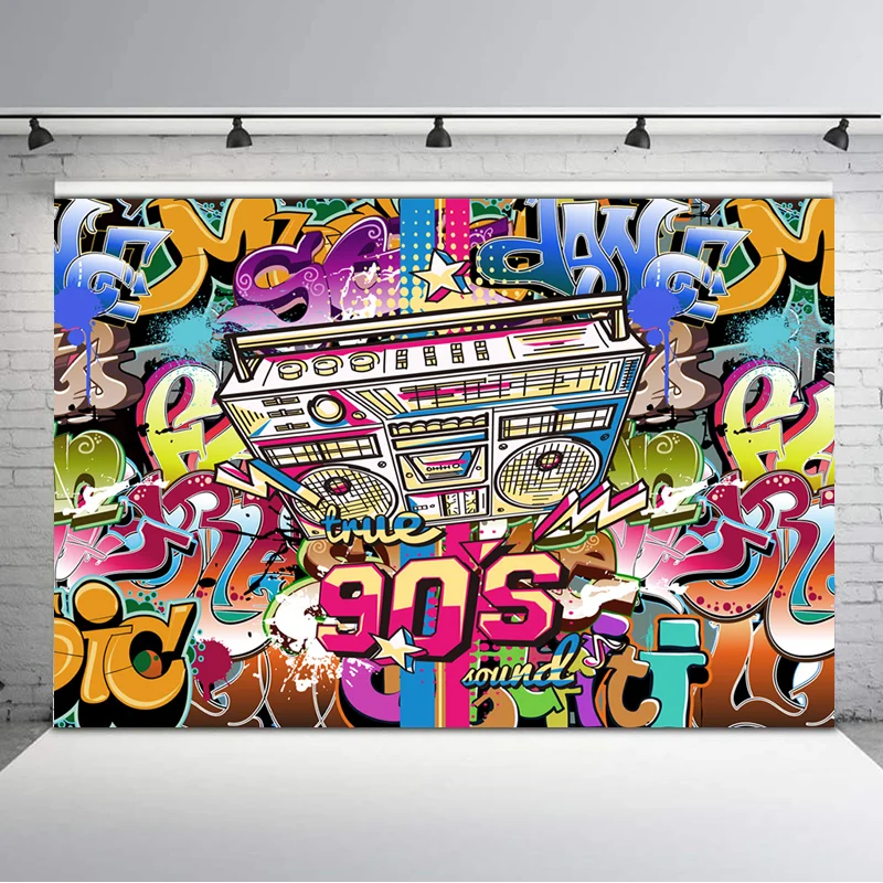 80 90 тема День Рождения фон граффити стены радио вечерние фоны для фотосъемки