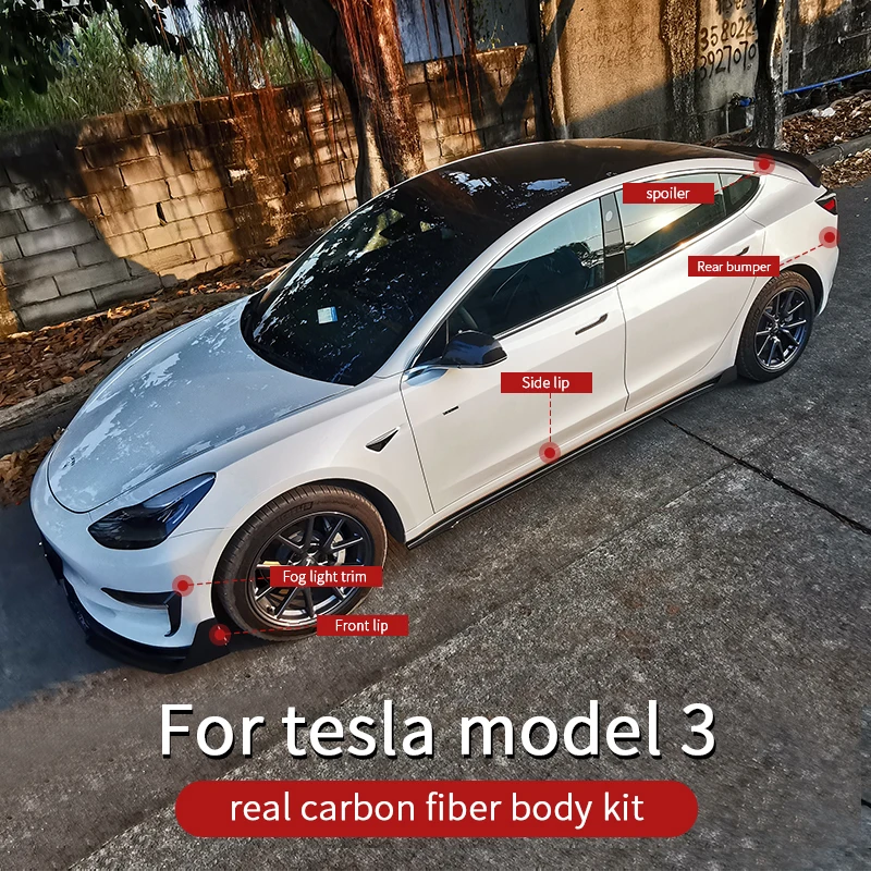 all body kit 7pcs Для tesla модель 3 аксессуары/автомобильные аксессуары карбоновый спойлер tesla модель 3 tesla три спойлера tesla модель 3 карбон/аксессуары - Название цвета: all body kit 7pcs