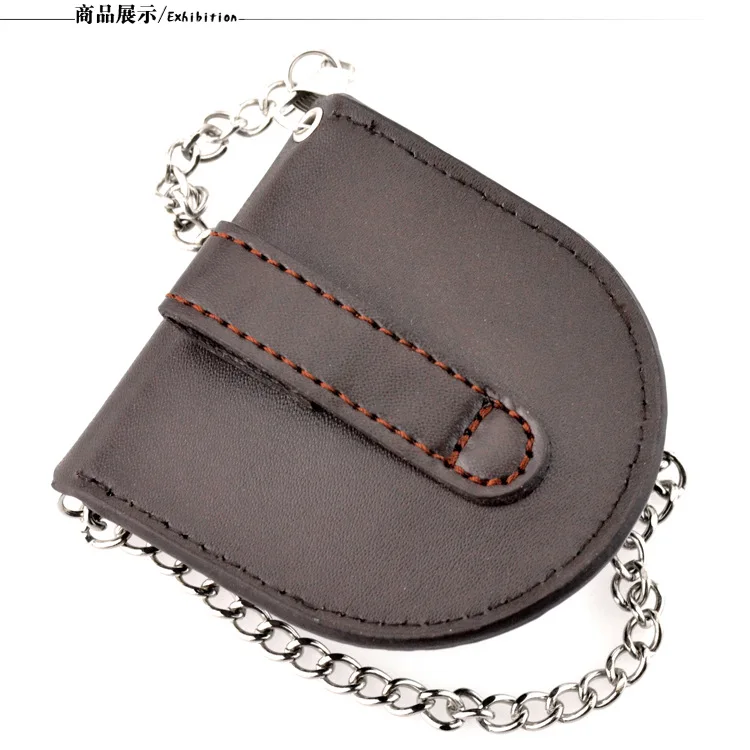 Модный черный кожаный чехол Классические карманные часы коробка карманные часы ящик для хранения с коробкой