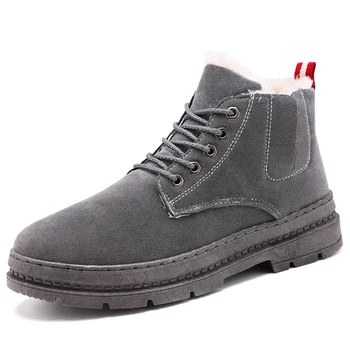 

Warmest Winter Boots Mens High Quality PU Leather Male Botas New Style Comfortable Breathable Outdoor Plush Snow Men Boots