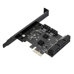 Adaptateur PCIE 1X SATA 5/8 Ports PCIE X 1/4 vers SATA 3.0, 6 Gbps, carte d'extension de débit d'interface pour ordinateur de bureau 