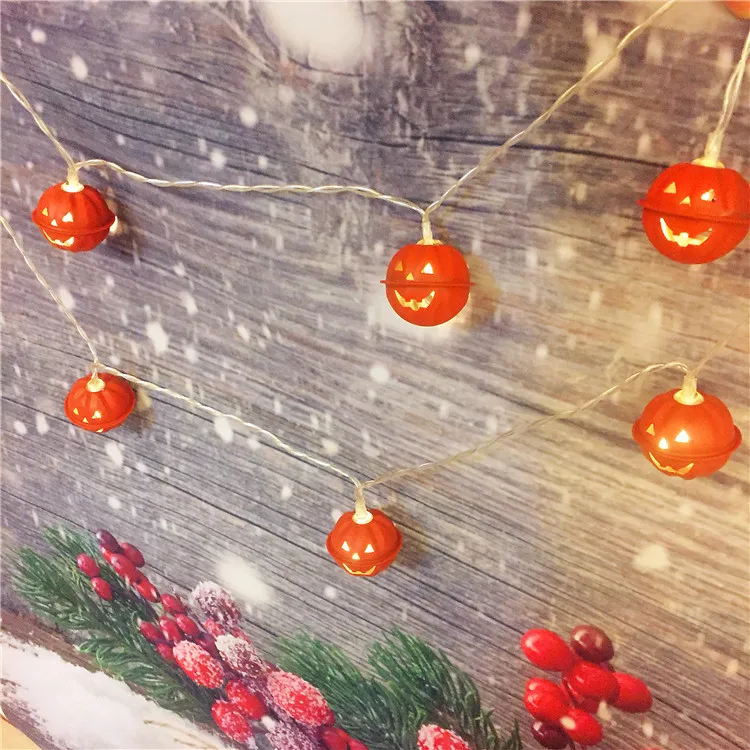 

Led Halloween Tinsel Pumpkin Grimace Bell Battery Lamp Skeleton Holiday Decoration Colorful Light Series String Lights Chanukah