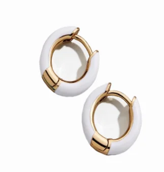 Fahshion Round Gold Small Stud Earring for Women Brincos Colorful CZ Copper Earring Indian Bridal Party Statement INS Jewelry - Окраска металла: 5