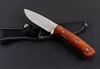 Mengoing OUTDOOR HUNTING COMBAT 440C Stainless Steel Fixed Blade Knife Natural Wood Handle High Density Nylon Sheath ► Photo 2/6