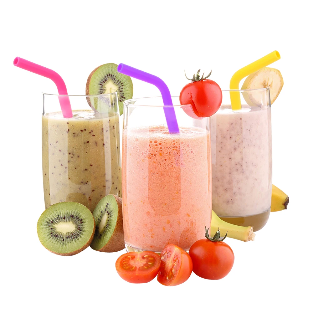 

6pcs Metal Straw Set Reusable Straw Silicone Drinking Straw with Brush For Smoothies Tapioca Pearls Milk Tea
