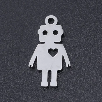 

5pcs/lot 100% Stainless Steel Robot Charms Wholesale Accept OEM Order Bracelets Pendants Jewelry Making Charms Top Quality