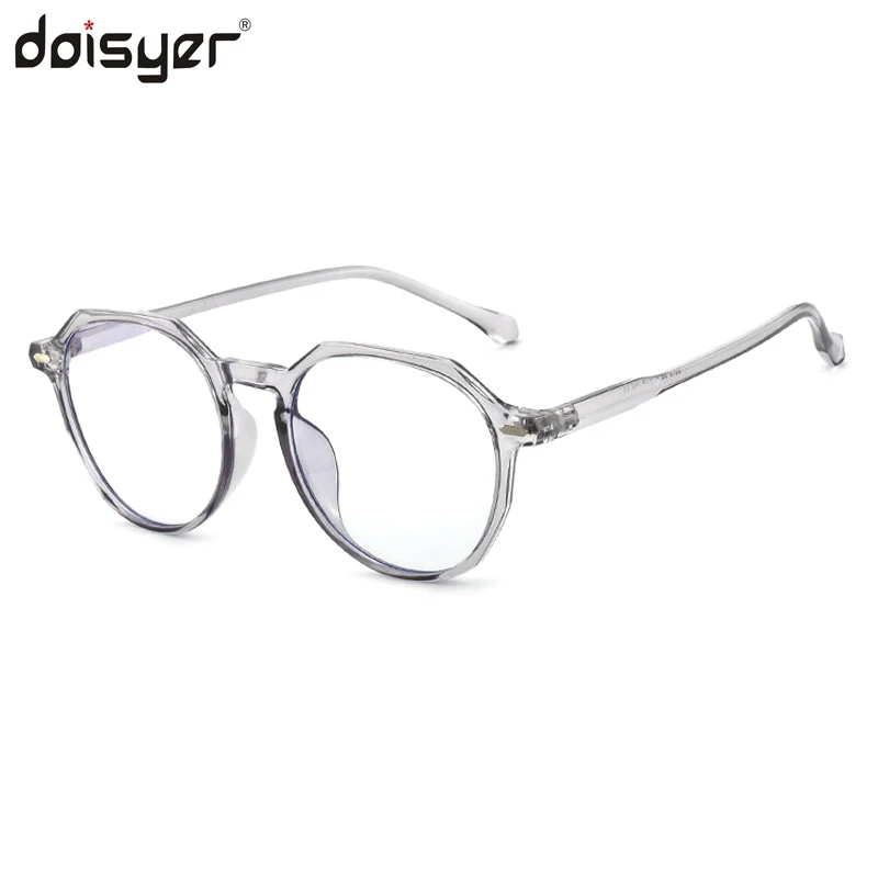 

DOISYER Upper and lower round flat mirror TR90 blue ray plate needle insertion mirror legs for men and women short-sighted frame