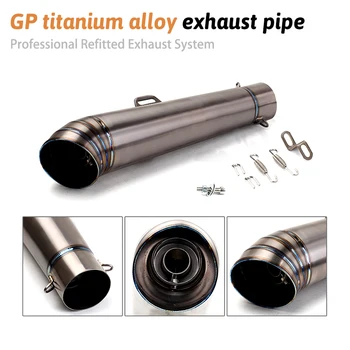 

60MM Inlet Modified Motorcycle Exhaust Muffler Pipe titanium alloy GP Escape Moto Exhaust Pipe Big Sounds