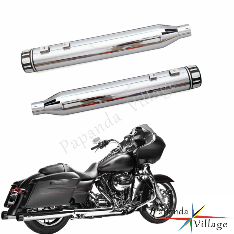 Papanda Motorcycle Chrome Slip On Exhaust Mufflers Silencers Pipe for