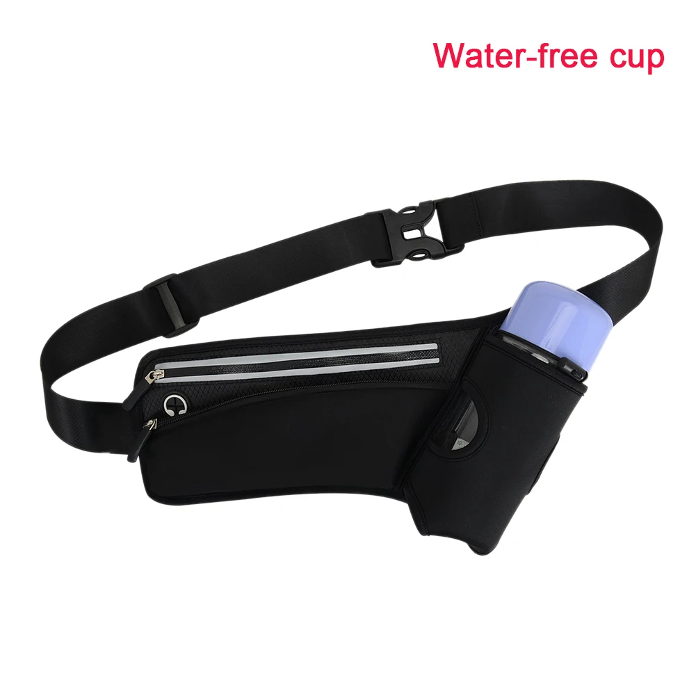 

Reflective Belt Climbing Zipper Headphone Hole Hiking Lightweight Gym Running Pouch Bottle Holder Waist Bag Adjustable Strap