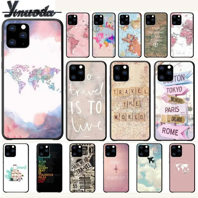 Yinuoda карта мира планы путешествия роскошный чехол для телефона чехлы Iphone 5s Se 2020 6 6s