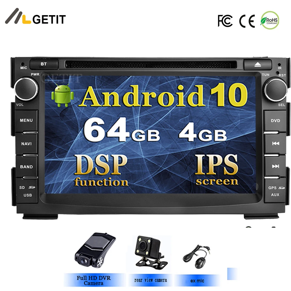 Android 10 Автомобильный мультимедийный dvd-плеер для KIA Ceed 2009 2010 2011 2012 Авто радио gps навигация obd2 DVR DSP чип ips 2 Din